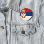 Badge Rond 5 Cm Drapeau de la Serbie (En situation)