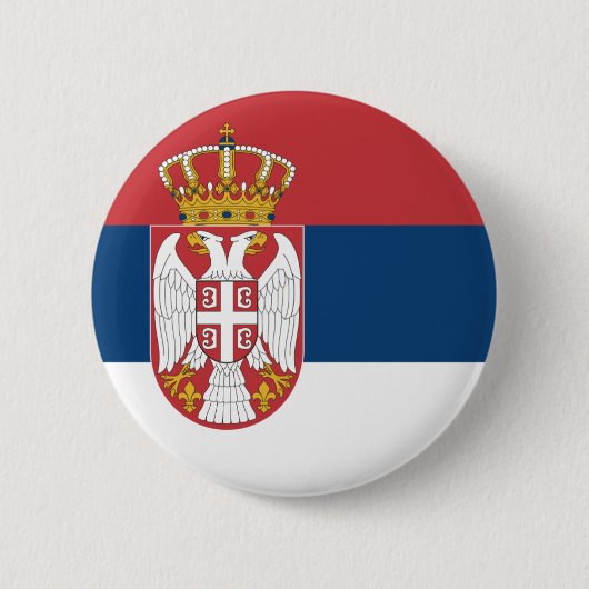 Badge Rond 5 Cm Drapeau de la Serbie (Devant)