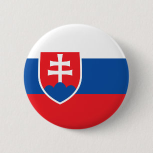 Badge Rond 5 Cm Drapeau de la Slovaquie