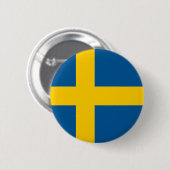 Badge Rond 5 Cm Drapeau de la Suède (Devant & derrière)