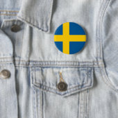 Badge Rond 5 Cm Drapeau de la Suède (En situation)