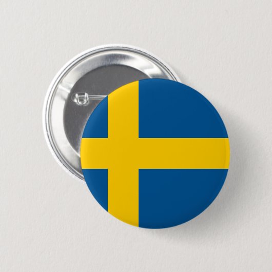 Badge Rond 5 Cm Drapeau de la Suède (Devant & derrière)