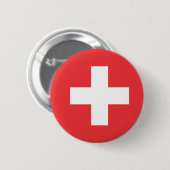 Badge Rond 5 Cm Drapeau de la Suisse (Devant & derrière)