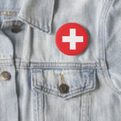 Badge Rond 5 Cm Drapeau de la Suisse (En situation)