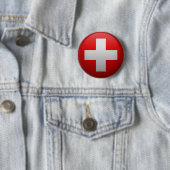 Badge Rond 5 Cm Drapeau de la Suisse (En situation)