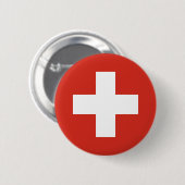 Badge Rond 5 Cm Drapeau de la Suisse (Devant & derrière)