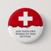 Badge Rond 5 Cm Drapeau de la Suisse (Devant)