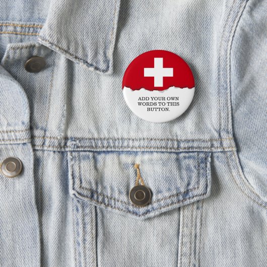 Badge Rond 5 Cm Drapeau de la Suisse (En situation)