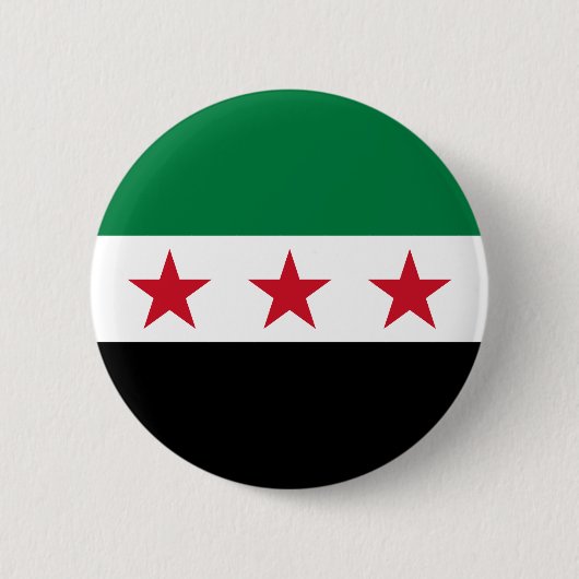 Badge Rond 5 Cm Drapeau de la Syrie (Devant)