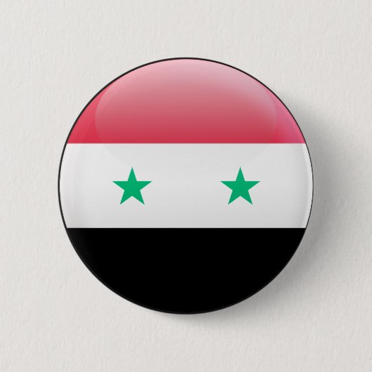 Badge Rond 5 Cm Drapeau de la Syrie (Devant)