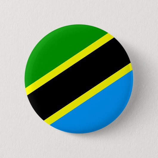 Badge Rond 5 Cm Drapeau de la Tanzanie (Devant)
