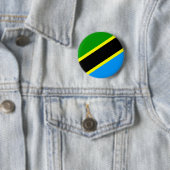Badge Rond 5 Cm Drapeau de la Tanzanie (En situation)