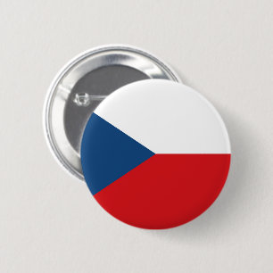Badge Rond 5 Cm Drapeau de la Tchéquie