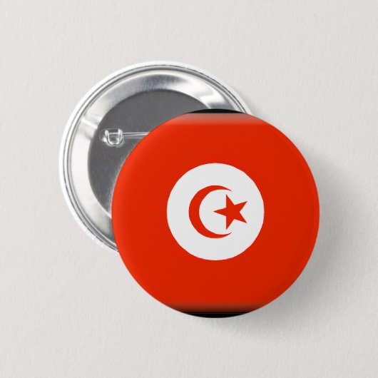 Badge Rond 5 Cm Drapeau de la Tunisie (Devant & derrière)