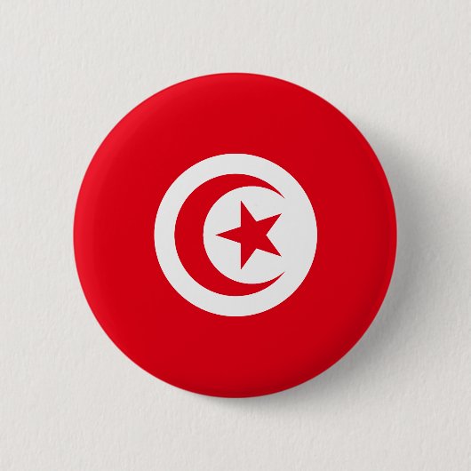 Badge Rond 5 Cm Drapeau de la Tunisie (Devant)