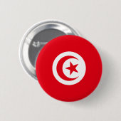 Badge Rond 5 Cm Drapeau de la Tunisie (Devant & derrière)