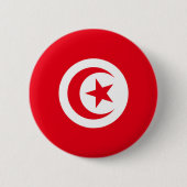 Badge Rond 5 Cm Drapeau de la Tunisie (Devant)
