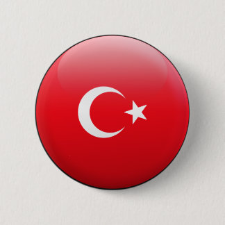 Badge Rond 5 Cm Drapeau de la Turquie