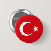 Badge Rond 5 Cm Drapeau de la Turquie (Devant & derrière)