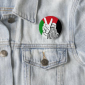 Badge Rond 5 Cm Drapeau de la victoire palestinienne (En situation)