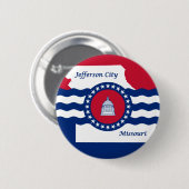 Badge Rond 5 Cm Drapeau de la ville de Jefferson, Missouri Pinback (Devant & derrière)