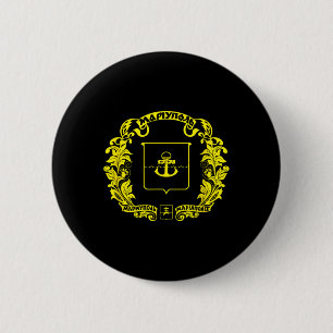 Badge Rond 5 Cm Drapeau de la ville de Marioupol Ukraine