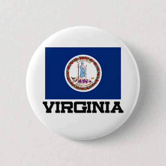 Badge Rond 5 Cm Drapeau de la Virginie (Devant)
