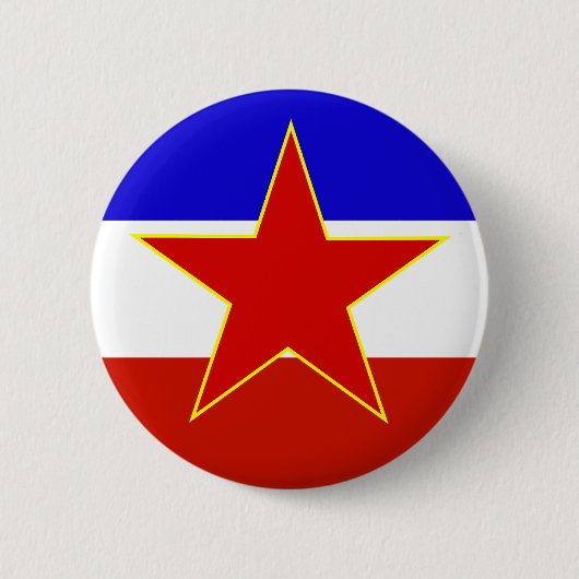 Badge Rond 5 Cm Drapeau de la Yougoslavie (Devant)