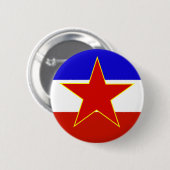 Badge Rond 5 Cm Drapeau de la Yougoslavie (Devant & derrière)