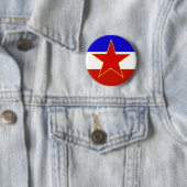 Badge Rond 5 Cm Drapeau de la Yougoslavie (En situation)