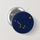 Badge Rond 5 Cm Drapeau de l'Alaska (Devant & derrière)