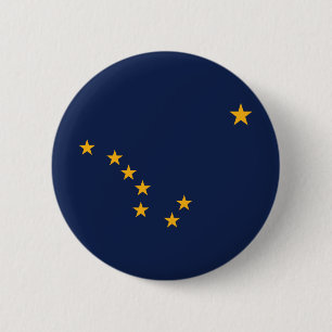 Badge Rond 5 Cm Drapeau de l'Alaska