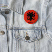 Badge Rond 5 Cm Drapeau de l'Albanie (En situation)