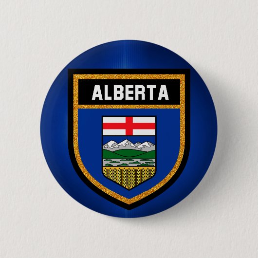Badge Rond 5 Cm Drapeau de l'Alberta (Devant)