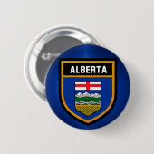 Badge Rond 5 Cm Drapeau de l'Alberta (Devant & derrière)