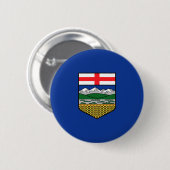 Badge Rond 5 Cm Drapeau de l'Alberta (Devant & derrière)