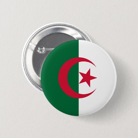 Badge Rond 5 Cm Drapeau de l'Algérie (Devant & derrière)