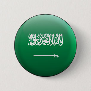 Badge Rond 5 Cm Drapeau de l'Arabie Saoudite