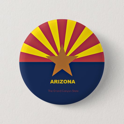 Badge Rond 5 Cm Drapeau de l'Arizona (Devant)