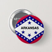 Badge Rond 5 Cm Drapeau de l'Arkansas (Devant & derrière)