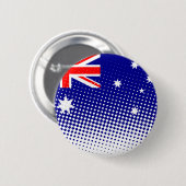 Badge Rond 5 Cm Drapeau De L'Australie Avec Effet Halftone (Devant & derrière)