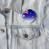 Badge Rond 5 Cm Drapeau De L'Australie Avec Effet Halftone (En situation)