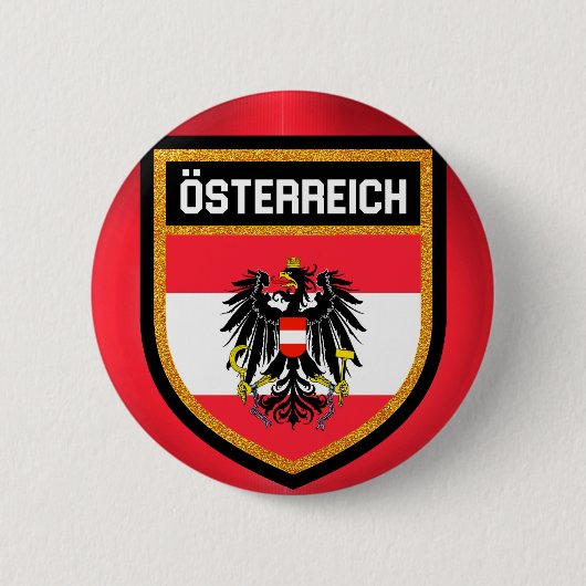 Badge Rond 5 Cm Drapeau de l'Autriche (Devant)