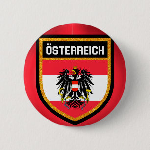 Badge Rond 5 Cm Drapeau de l'Autriche