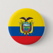 Badge Rond 5 Cm Drapeau de l'Équateur (Devant)