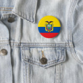 Badge Rond 5 Cm Drapeau de l'Équateur (En situation)