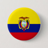 Badge Rond 5 Cm Drapeau de l'Equateur (Devant)