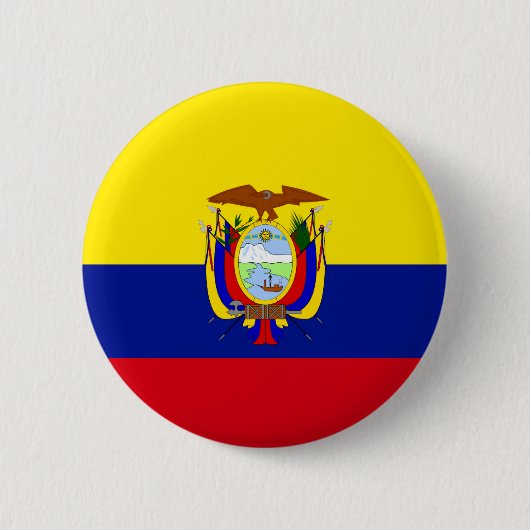 Badge Rond 5 Cm Drapeau de l'Equateur (Devant)