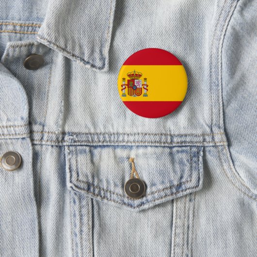 Badge Rond 5 Cm Drapeau de l'Espagne (En situation)