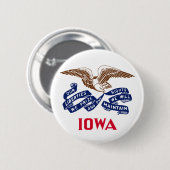 Badge Rond 5 Cm Drapeau de l'État de l'Iowa (Devant & derrière)